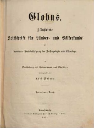Globus : illustrierte Zeitschrift für Länder- und Völkerkunde. 19, 19. 1871