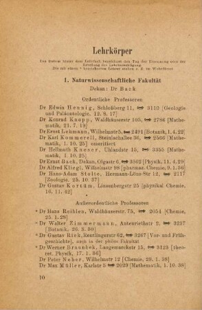 10-23, Lehrkörper