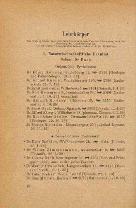 10-23, Lehrkörper