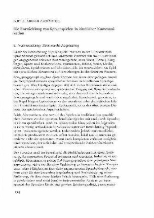 Die Entwicklung von Sprachspielen in kindlicher Kommunikation