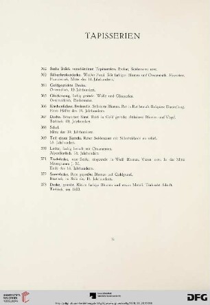 Tapisserien (Nr.362-373)