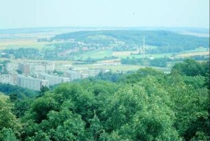 Blick auf Arnstadt vom Alteburg-Turm Richtung Ortsteil Oberndorf