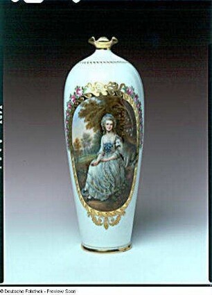 Vase mit Damenporträt nach Thomas Gainsboroughs "Mrs. Robinson als Perdita"