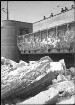 Vereisung des Neckars Ansicht der Eisansammlung vor der Brücke bei Untertürkheim vom 01.03.1929