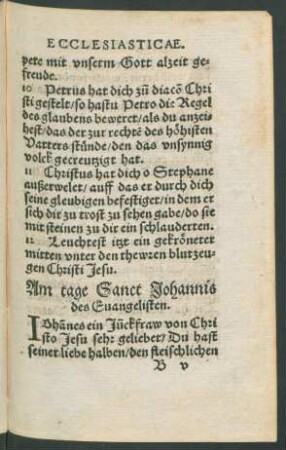 Am tage Sanct Johannis des Evangelisten.