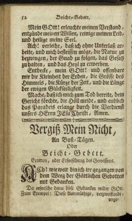 An Buß-Tägen. Oder Beicht-Gebett.
