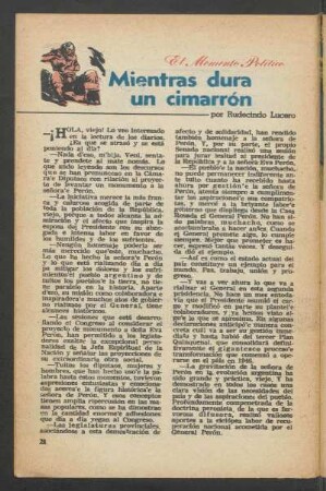 Mientras dura un cimarrón : momento político