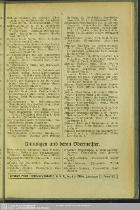 Innungen und deren Obermeister