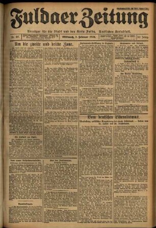 Ausgabe vom Mittwoch, den 03. Februar 1926.