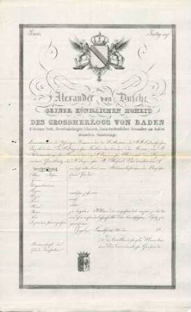 Fahndung auf politische Flüchtlinge, revolutionäre Umtriebe, verbotene Zusammenkünfte und Abzeichen im Amtsbezirk Säckingen