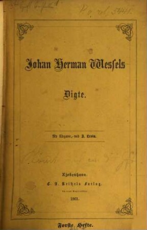 Digte : Ny Udgave, ved J. Levin