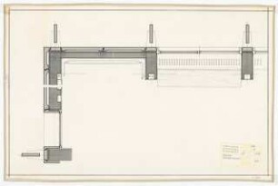 Hochschulbibliothek, Karlsruhe Neubau: Fassade, waagerechter Schnitt, 1:10