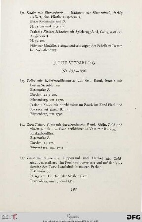 F. Fürstenberg (Nr. 853-858)