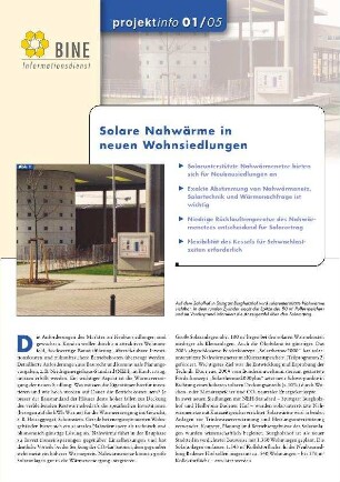 Solare Nahwärme in neuen Wohnsiedlungen.