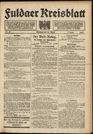 Ausgabe vom Montag, den 16. April 1917.