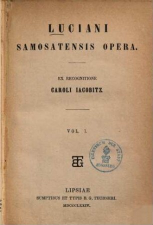 Luciani Samosatensis Opera, 1