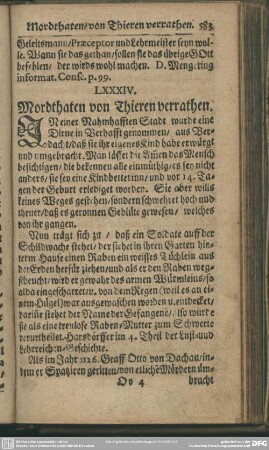 LXXXIV. Mordthaten von Thieren verrathen