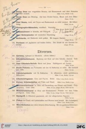 Diverses (Nr. 150-177)