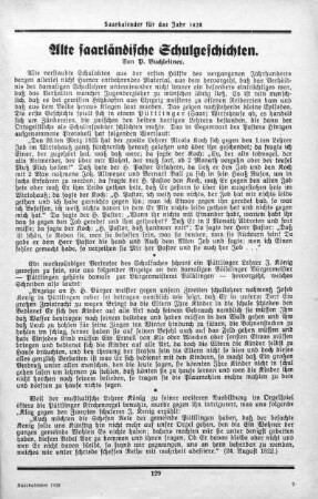 Alte saarländische Schulgeschichten