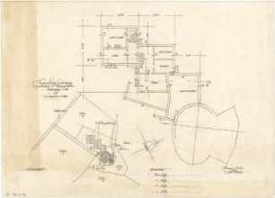 Gsaenger, Gustav; Hirschegg / Kleinwalsertal (Österreich); Ev. Kreuz Kirche - Erweiterung u. Klostergebäude (Lageplan, Grundriss Keller)