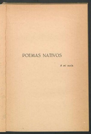 Poemas nativos : A mi novia.