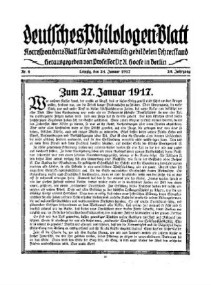 Zum 27. Januar 1917