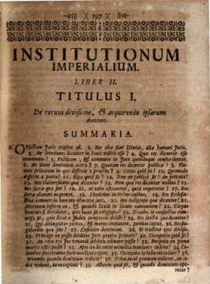 Commentarius Ad D. Justiniani Institutionum Imperialium IV. Libros, Liber II.