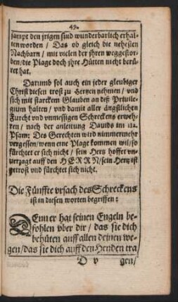 Die Fünffte ursach des Schreckens ist in diesen worten begriffen: