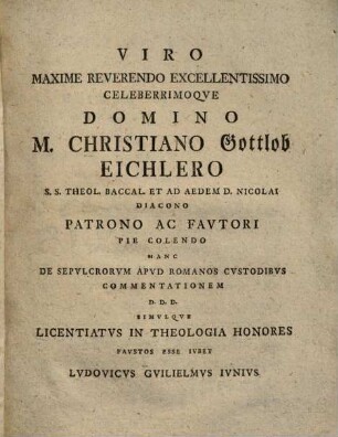 De custodibus sepulcrorum apud Romanos commentatio