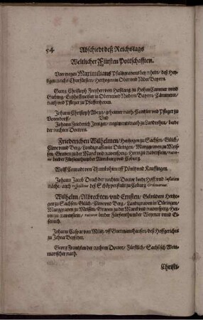Weltlicher Fürsten Pottschafften