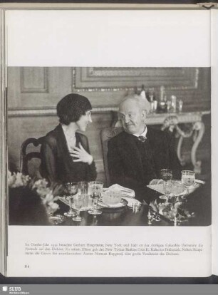 Im Goethe-Jahr 1932 besuchte Gerhardt Hauptmann New York und hielt an der dortigen Columbia University die Festrede auf den Dichter