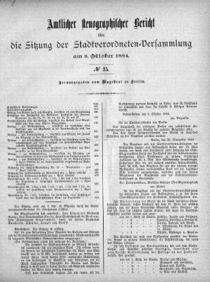 No. 35, 9. Oktober 1884