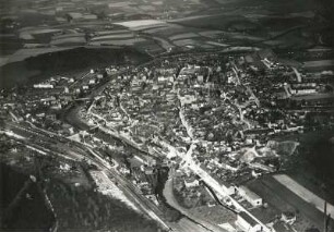 Roßwein. Stadtansicht. Luftbild-Schrägaufnahme von Osten