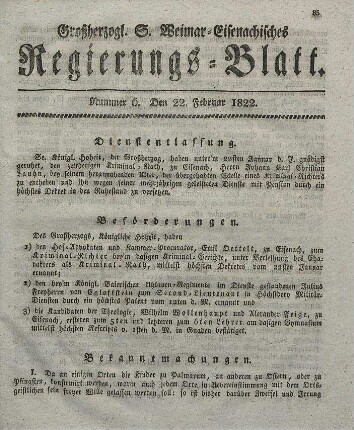 Nr. 6 : 22. Februar 1822