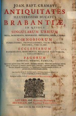Antiquitates ... Brabantiae