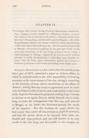 Chapter IX. Proceedings with Acheen during Governor Bannerman's administration. ...