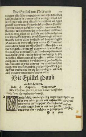 Die Epistel Pauli an die Hebreer.