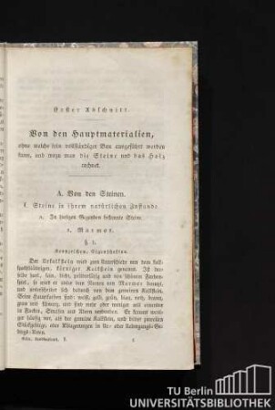 I. Steine in ihrem natürlichen Zustande.