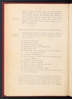 6. Verzeichnis zu Nürnberg wohnender Juden. 1489 März 14 Nürnberg.
