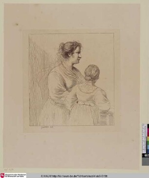 Eine Frau und ein Mädchen, Mutter und Tochter