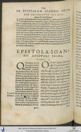 EPISTOLA IOANNIS APOSTOLI PRIMA