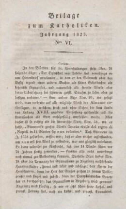 XXXIII- XLVIII Beilage Nr. VI