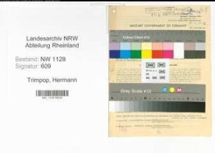 Entnazifizierung Hermann Trimpop , geb. 29.01.1902 (Polizist)