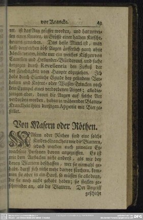 Von Masern oder Röthen