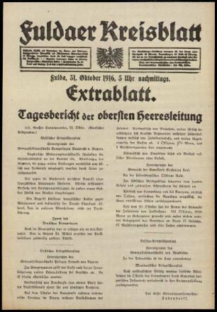 Ausgabe vom Dienstag, den 31. Oktober 1916.