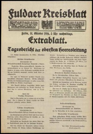 Ausgabe vom Dienstag, den 31. Oktober 1916.