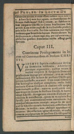 Caput III. Continens Prolegomena in locum vel ...