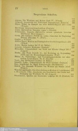 Besprochene Schriften