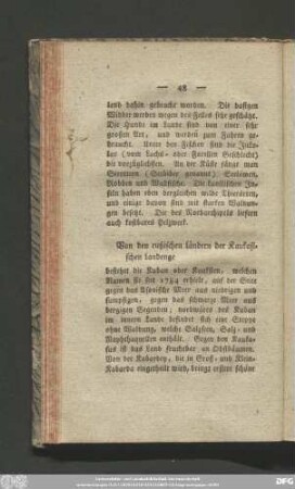 Von den rußischen Ländern der Kaukasischen Landenge