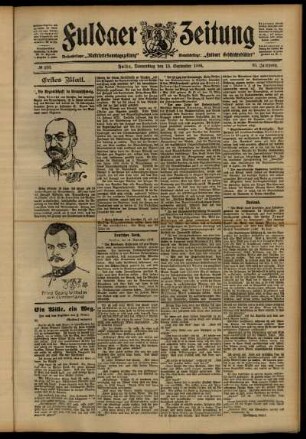 Erste Ausgabe vom Donnerstag, den 13. September 1906.